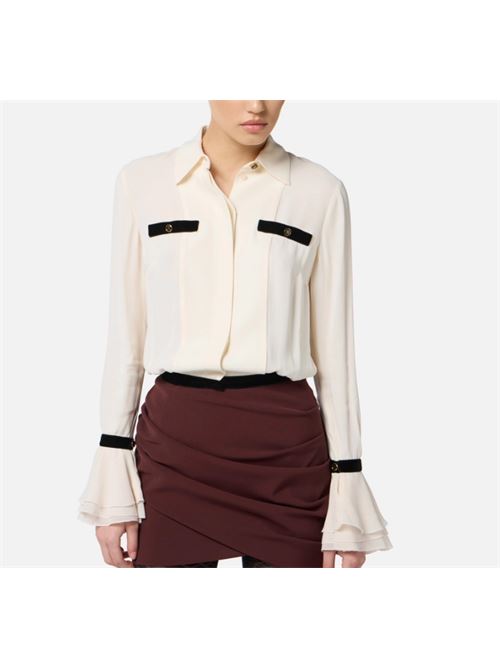 CAMICIA CON BOTTONI GIOIELLO ELISABETTA FRANCHI | CA13157E2EF1 Milk/Nero